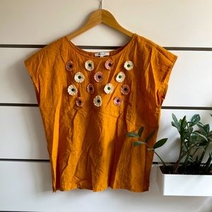 Madewell Embroidered Sunflower Top